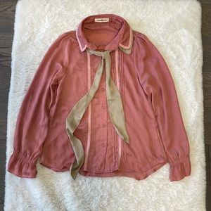 Vintage Style Lace Satin Blouse